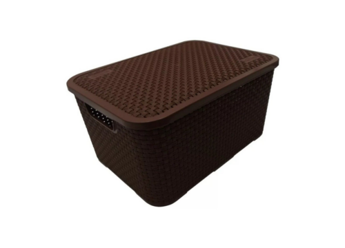 Canasta Rattan c/tapa mediana Ardilla